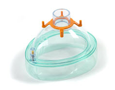 Anaesthetic face mask with adjustable air cushion, size 5, large adult, 22F 