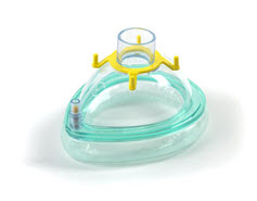 Anaesthetic face mask with adjustable air cushion, size 3, small adult, 22F 