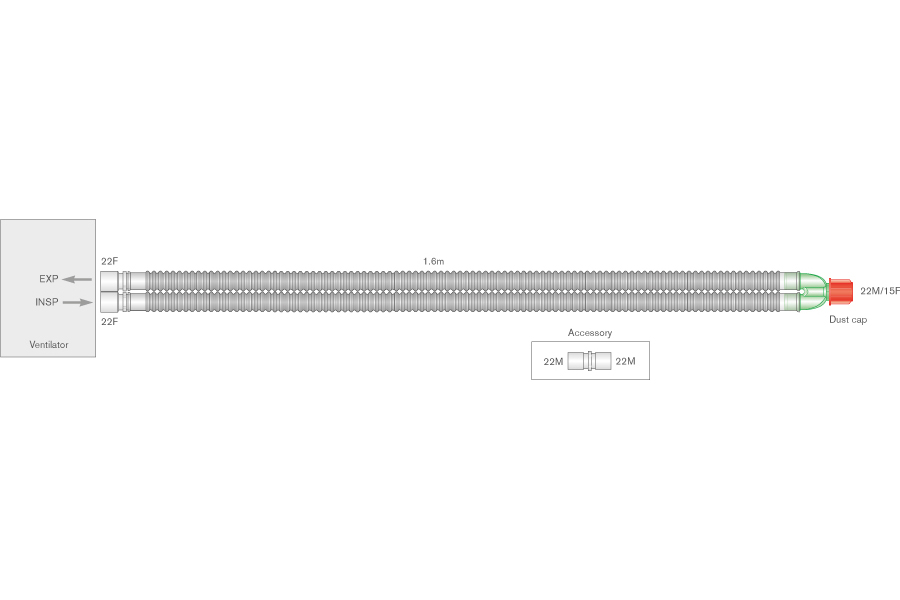 22mm Flextube™ breathing system, ≥1.6m